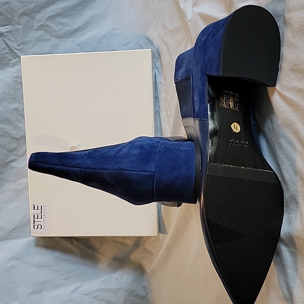 Women's STELE Leather size 42 boots, new with a box, blue color. - Picture 4 of 10